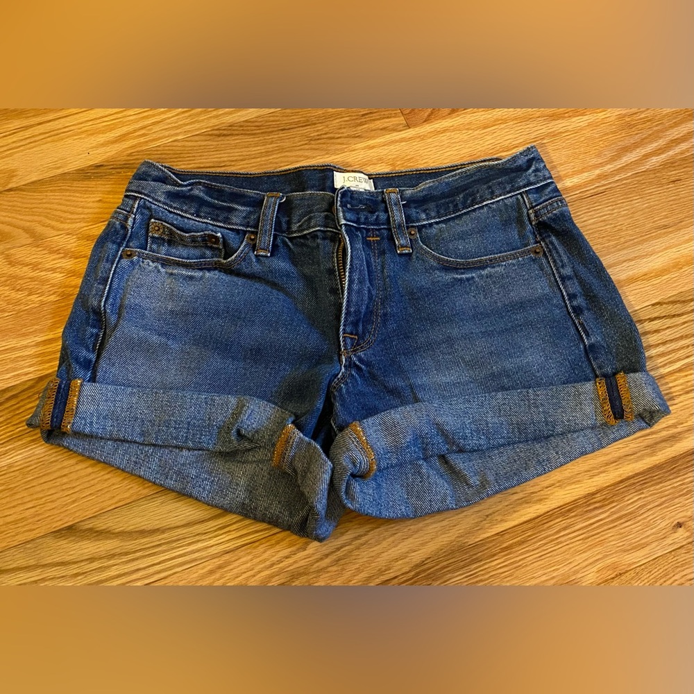 J. Crew Cuffed Denim Shorts, Size 24, EUC